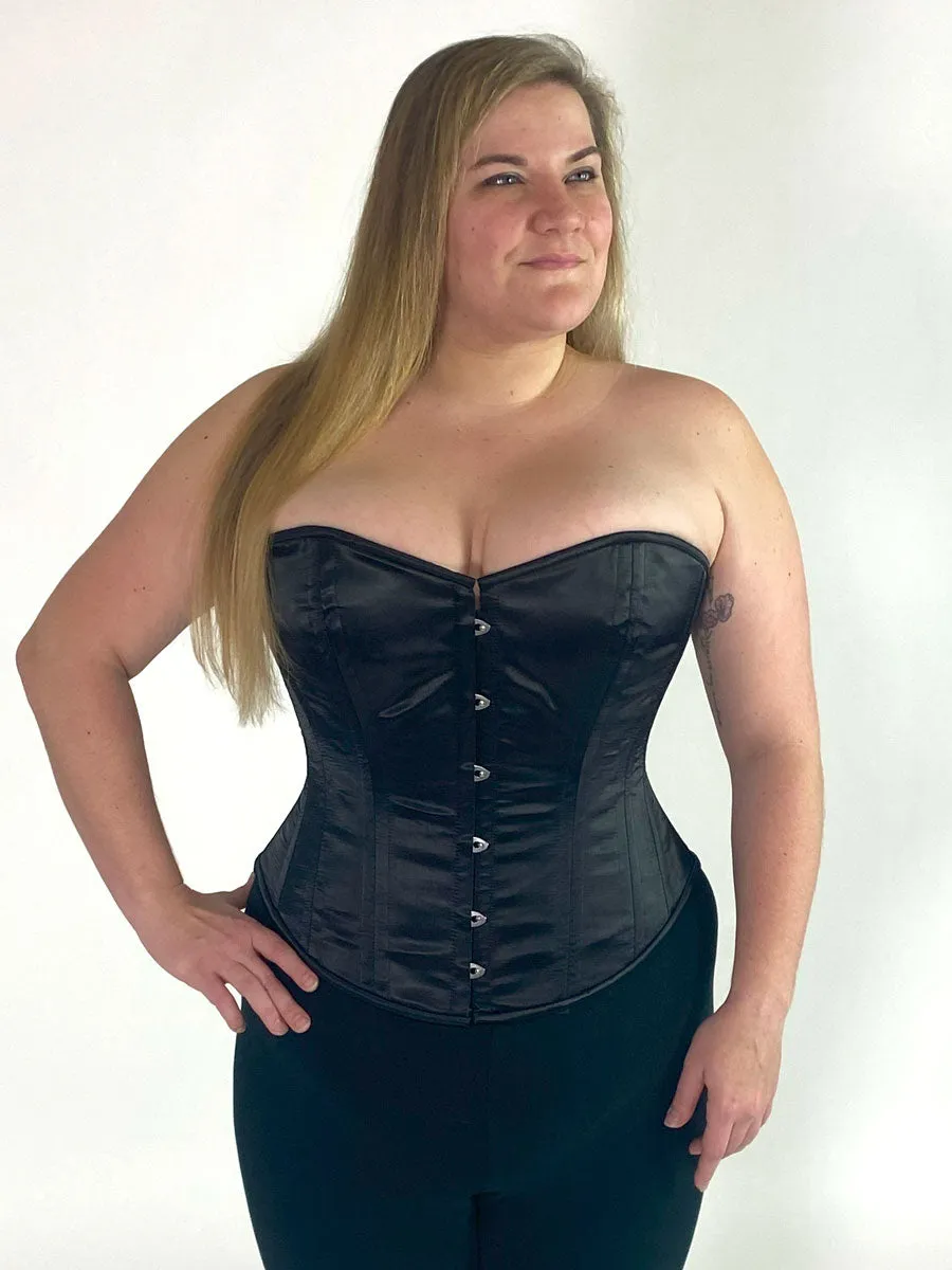 Plus Size Satin Romantic Curve Longline Overbust Corset : CS-530