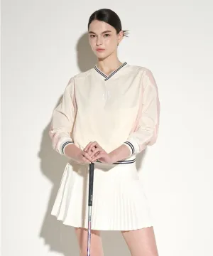 POSHERD Wind Block Stretch Pocket Anorak - Cream (Mesh)