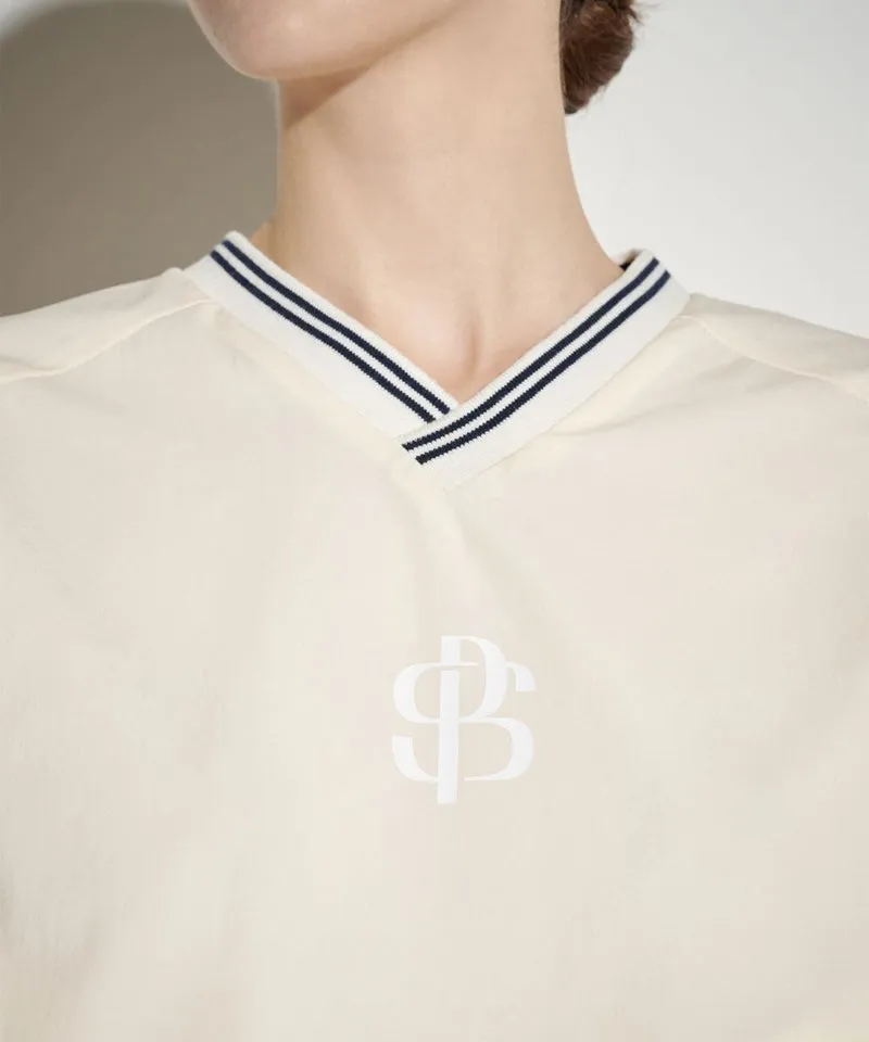 POSHERD Wind Block Stretch Pocket Anorak - Cream (Mesh)