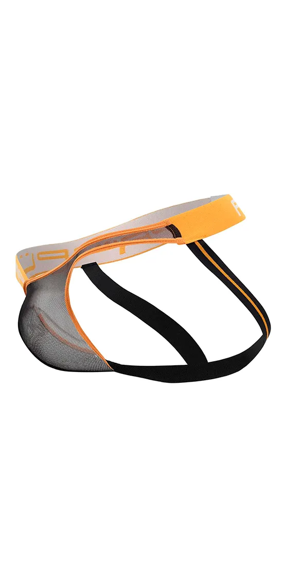 Ppu 2308 One Side Mesh Jockstrap Orange