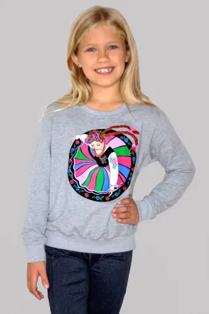 Printed Łowicz Brunette Folk Dancer Sweatshirt