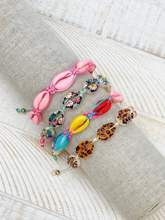 Puka Shell Adjustable Bracelet - Leopard