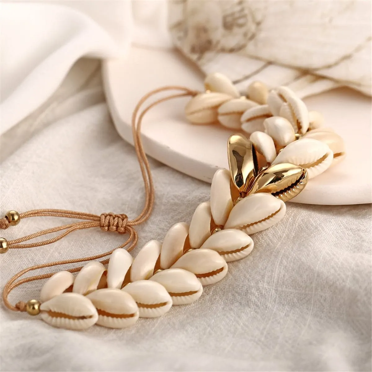 Pukka Shell & 18K Gold-Plated Adjustable Bracelet