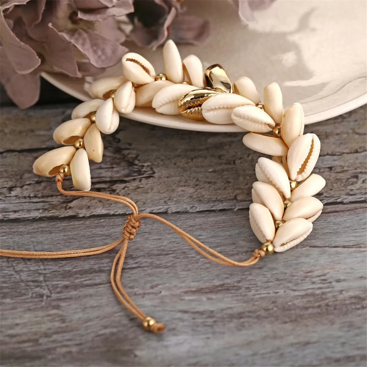 Pukka Shell & 18K Gold-Plated Adjustable Bracelet