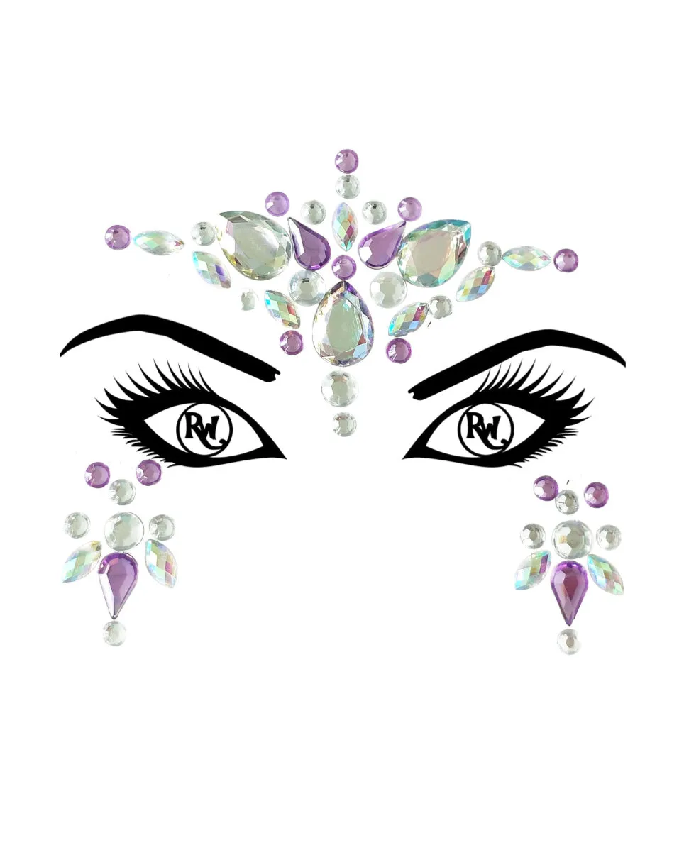 Purple Magic Rhinestone Rave Face Jewel