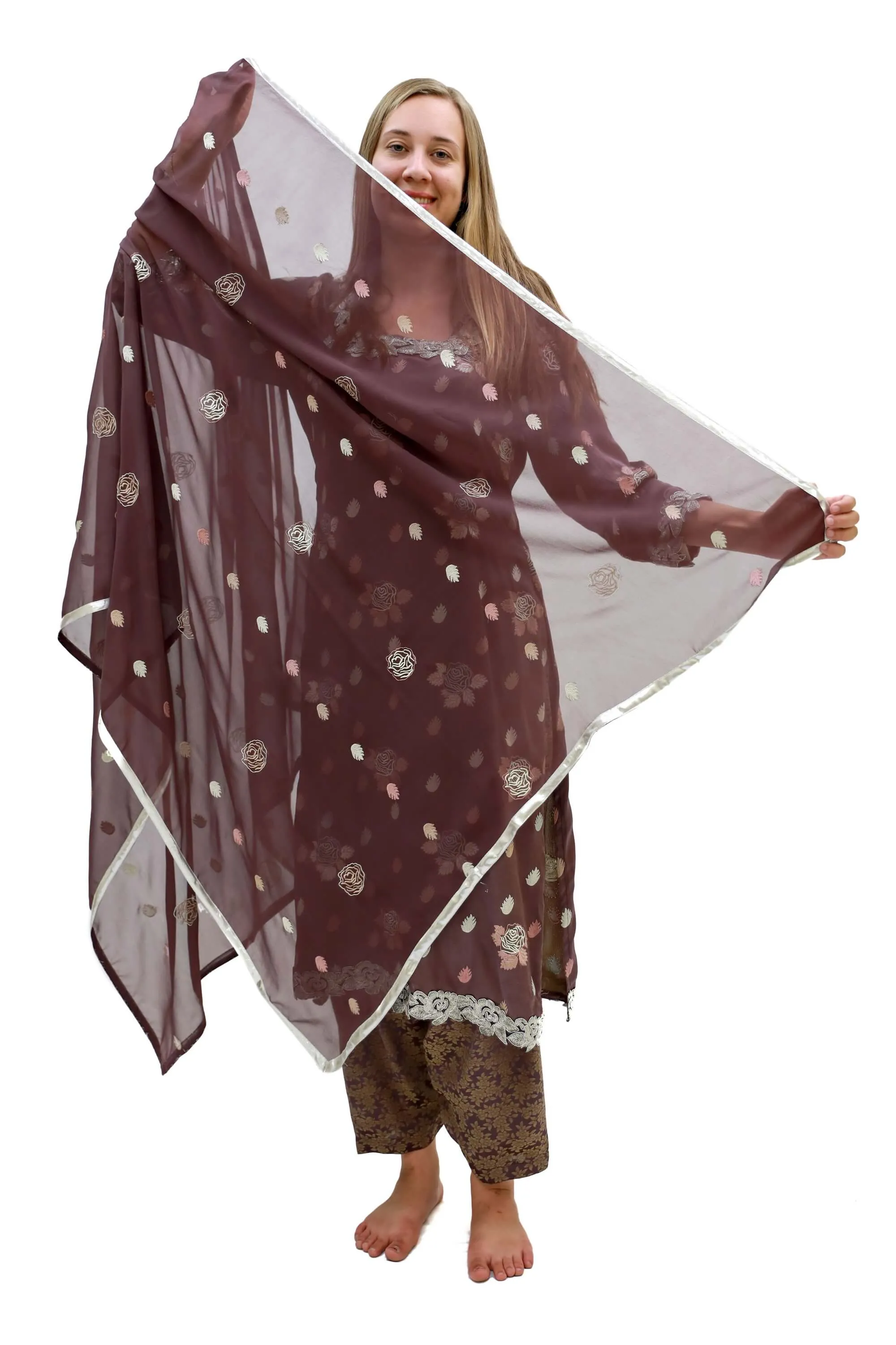 Purple Silk Salwar Kameez Suit