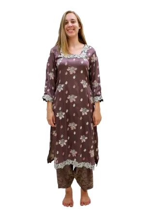 Purple Silk Salwar Kameez Suit