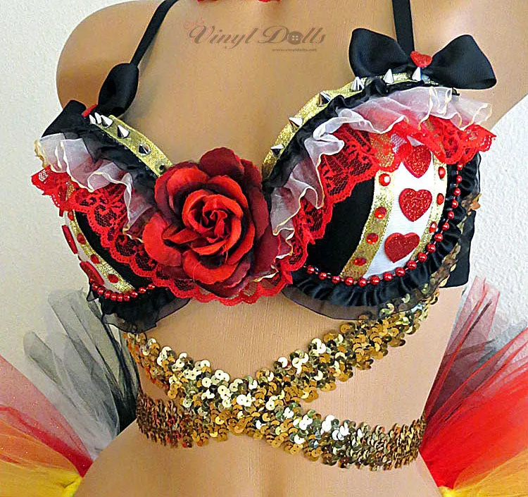 Queen Of Hearts inspired Rave Bra
