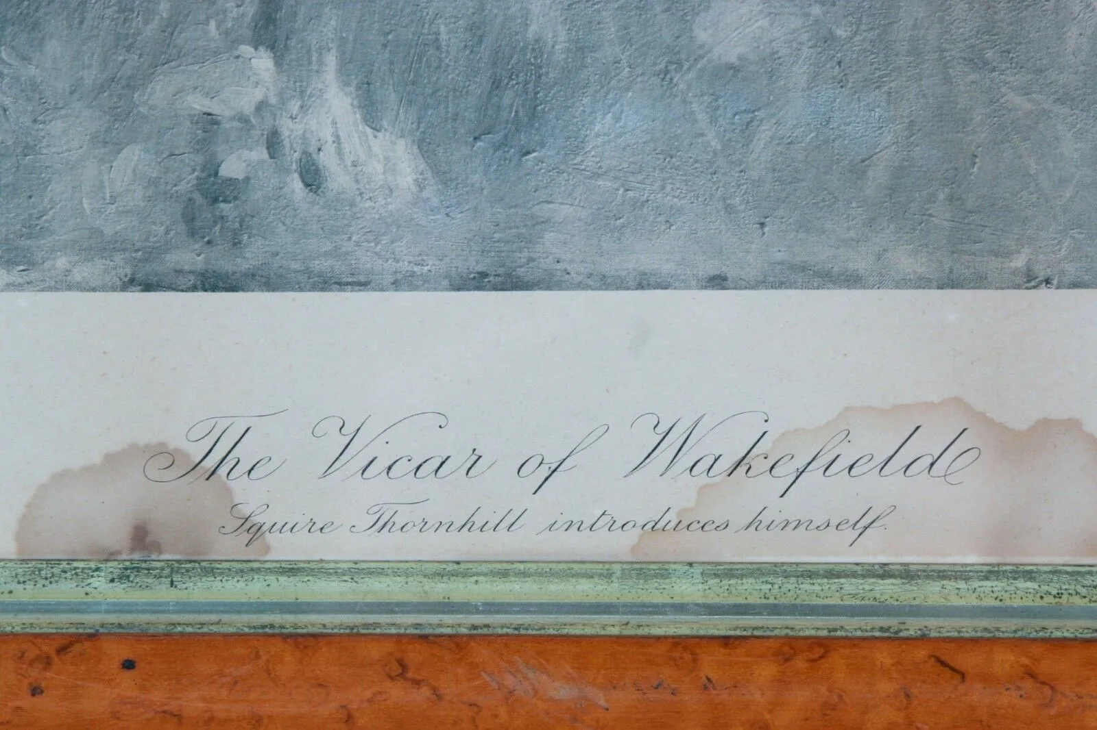 "The Vicar of Wakefield: Squire Thornhill introduces himself" Antique Print