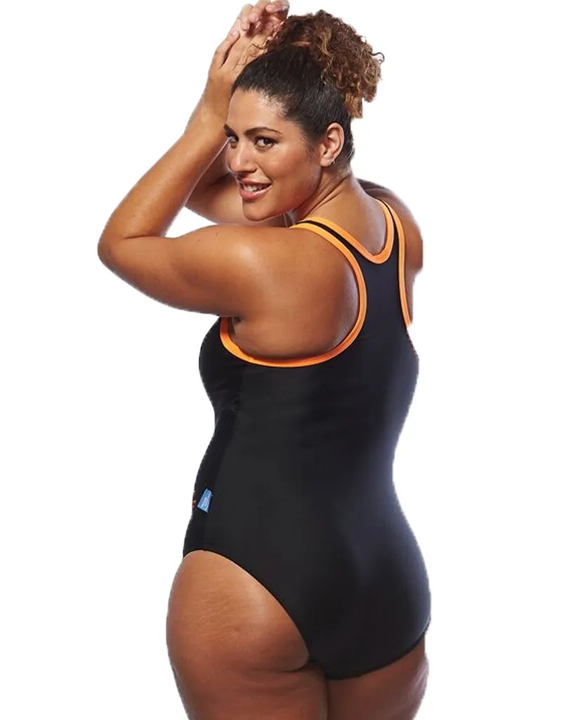 Racer Back Swimsuit Zip - Orange Trim