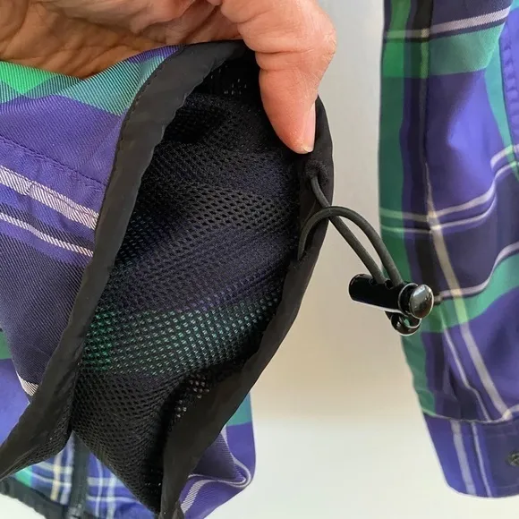 Ralph Lauren LRL Active Women's Plaid Checked Zip-Up Purple &amp; Green Jacket sz S