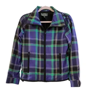 Ralph Lauren LRL Active Women's Plaid Checked Zip-Up Purple &amp; Green Jacket sz S