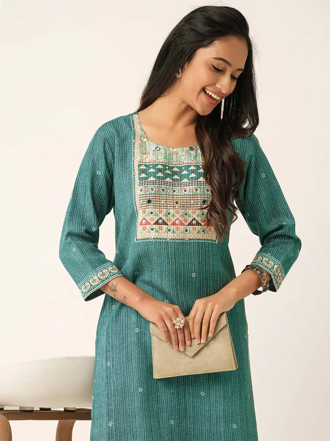 RamaGreen Comfort Fit Cotton Kurta for Women Online - Zola