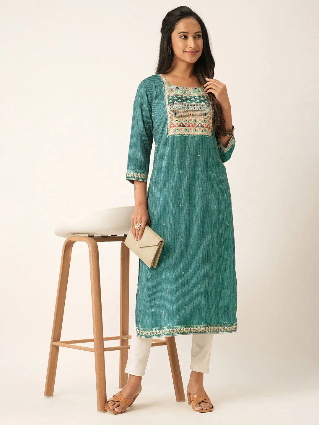 RamaGreen Comfort Fit Cotton Kurta for Women Online - Zola