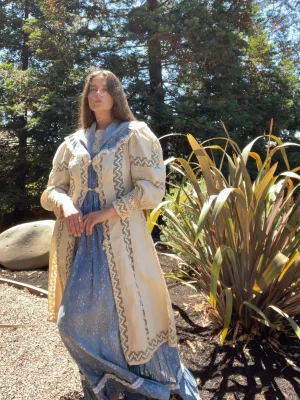 Rare 1890s Lace & Linen Mutton Sleeve Coat