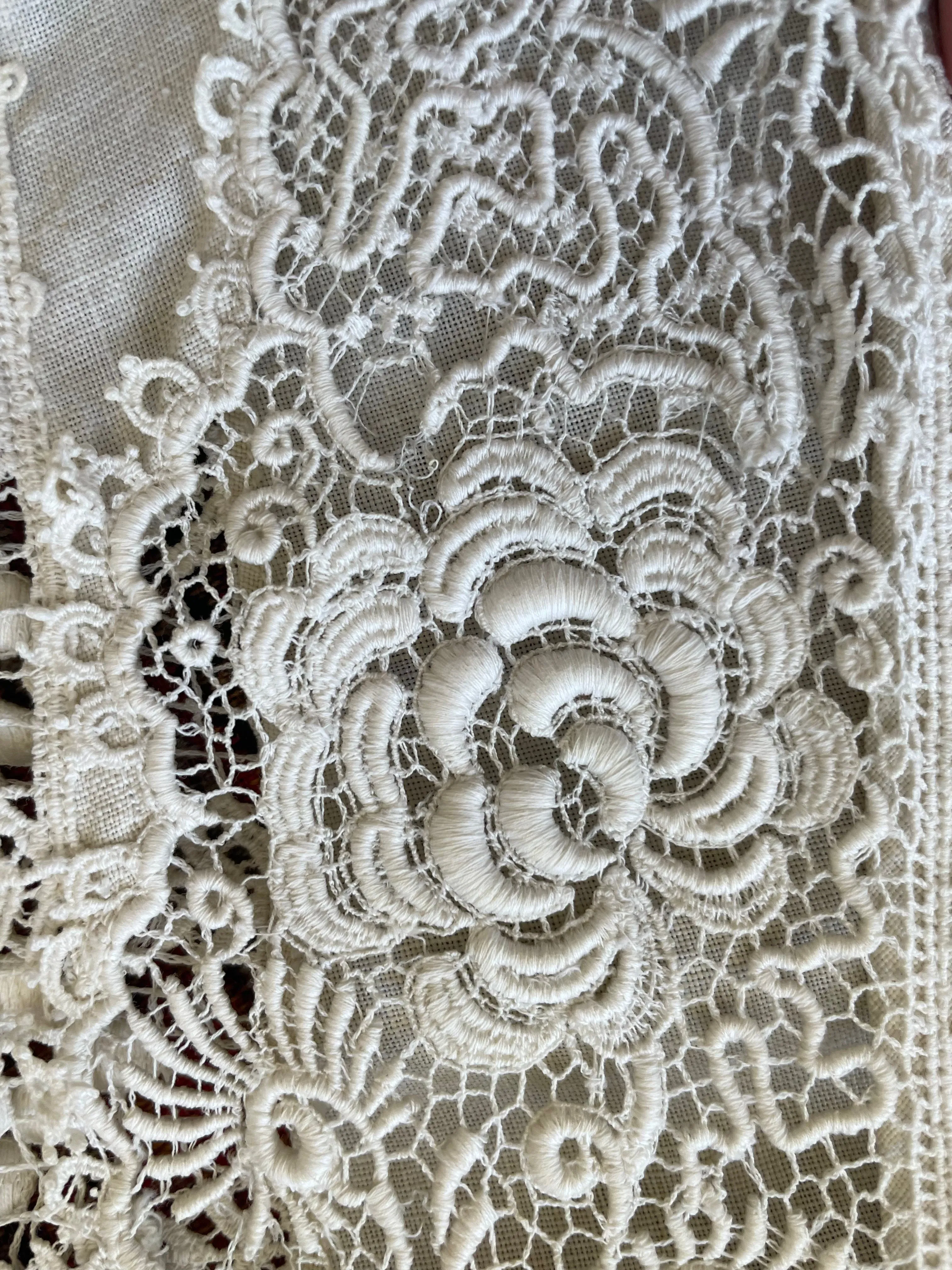 Rare 1890s Lace & Linen Mutton Sleeve Coat