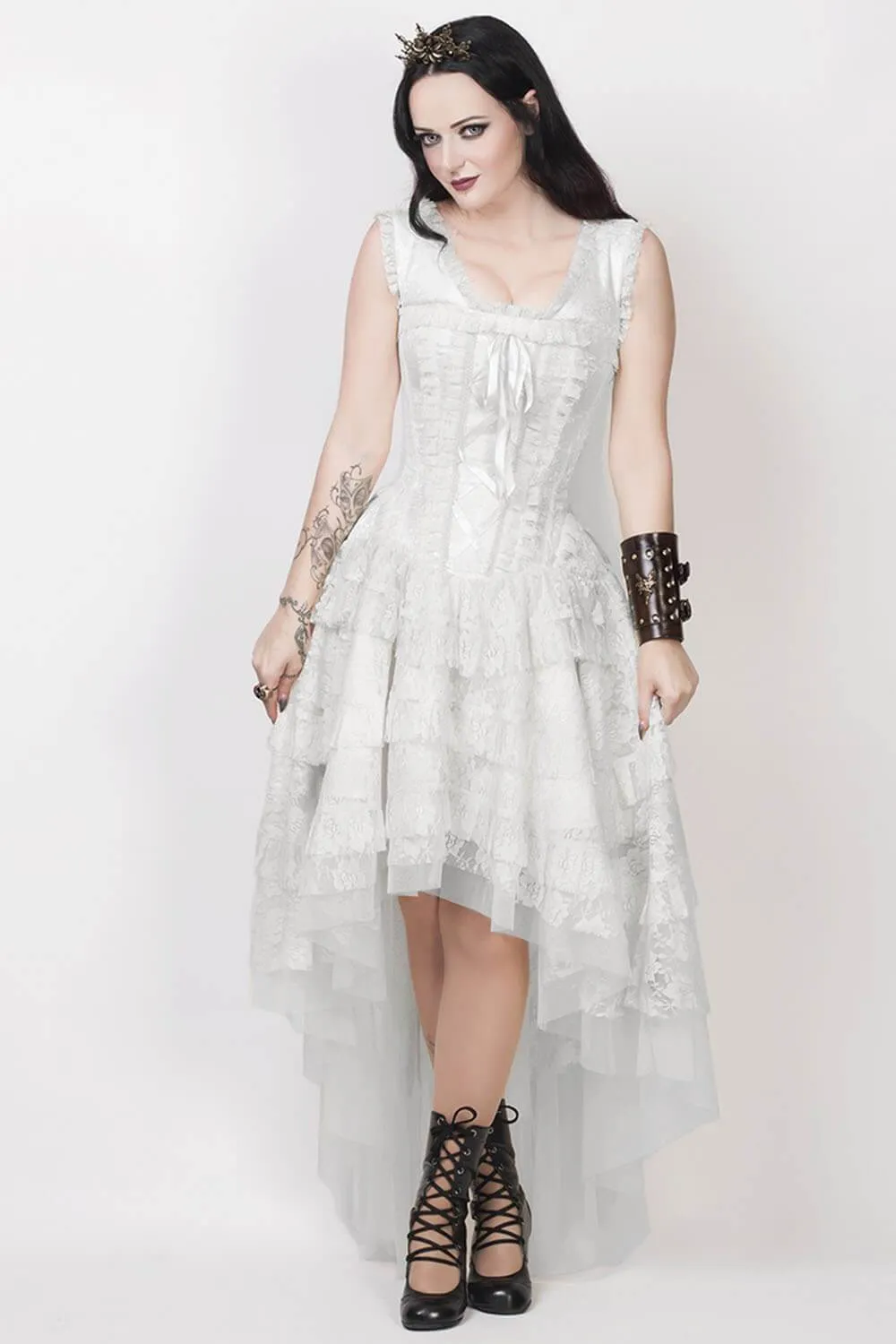 Rayyan Custom Made Victorian Inspired White Corset Dress