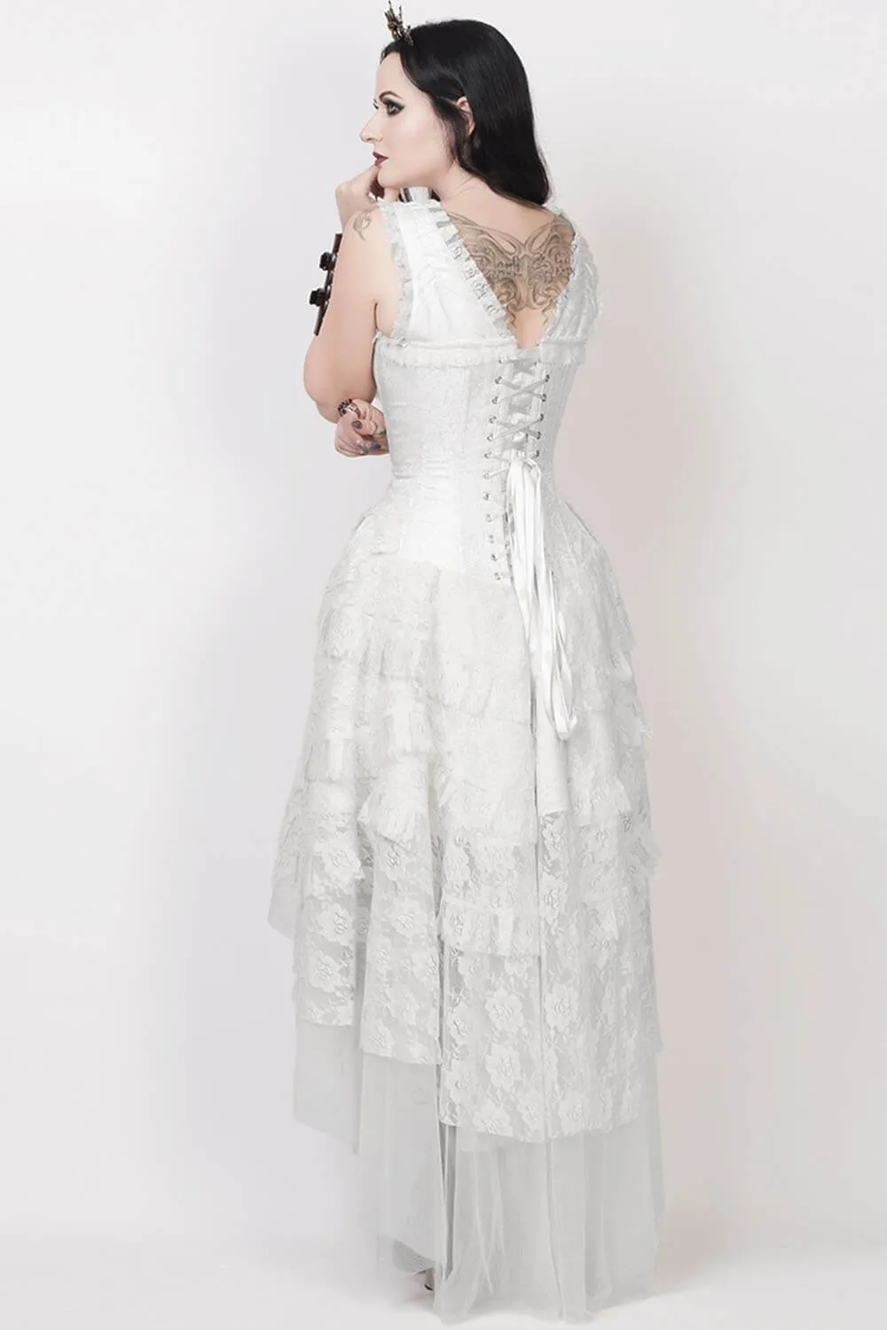 Rayyan Custom Made Victorian Inspired White Corset Dress