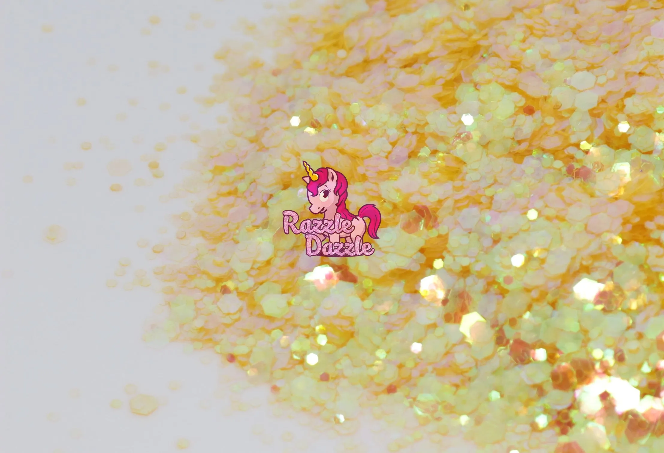Razzle Dazzle Yellow Brick Road Glitter- Yellow Glitter, for Nail arts, making tumblers, Silicone Molds, Slime, Resin Crafts, Greeting Cards, Painting Arts, Makeups, Safe