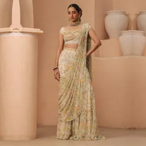 Ready to Radiate Off-white Floral Saree