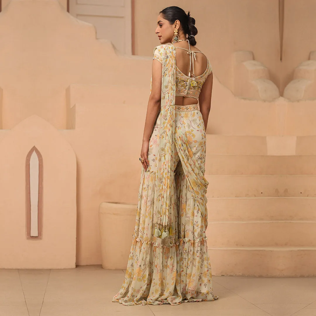 Ready to Radiate Off-white Floral Saree