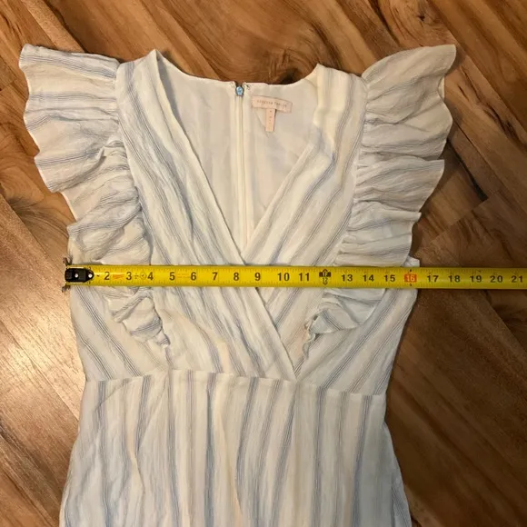 Rebecca Taylor, Yard Dyed Stripe Midi Dress with Flutter Sleeves, size 4