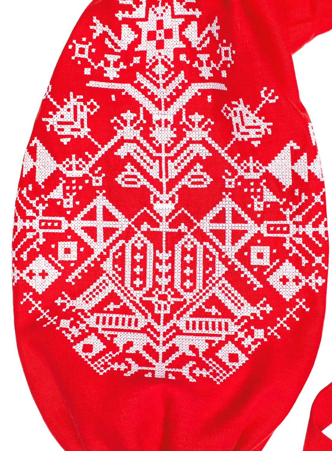 Red blouse with embroidery