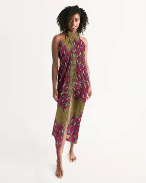 Red Gold African print Swim Cover Up