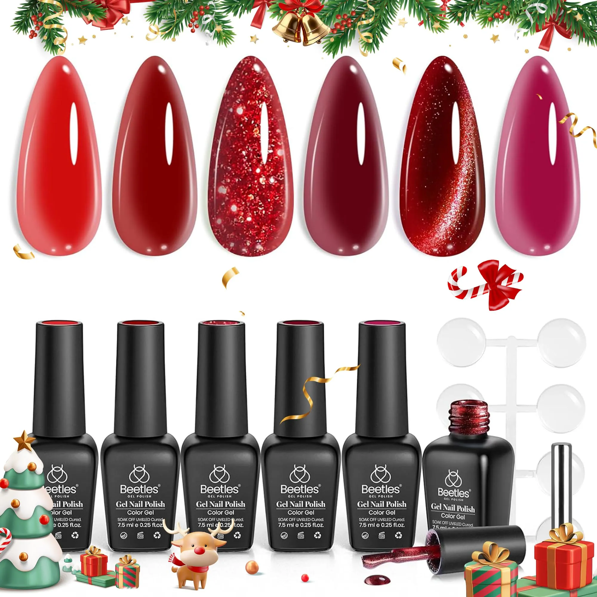 Red Reviva| 6 Colors Gel Polish Set Perfect Gift