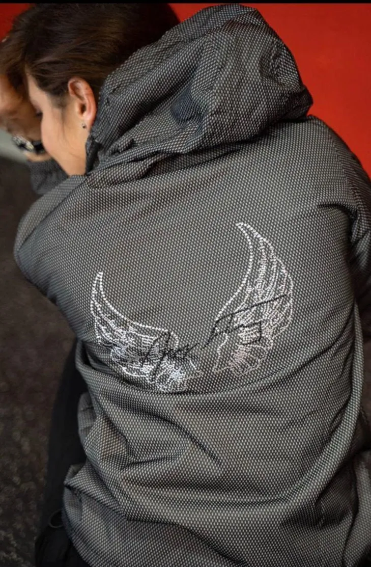 Reflective Jacket Crystal Collection Color Gray - Power Wings By Jullye Giliberti