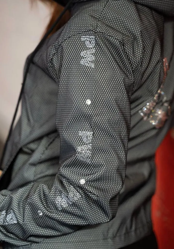 Reflective Jacket Crystal Collection Color Gray - Power Wings By Jullye Giliberti