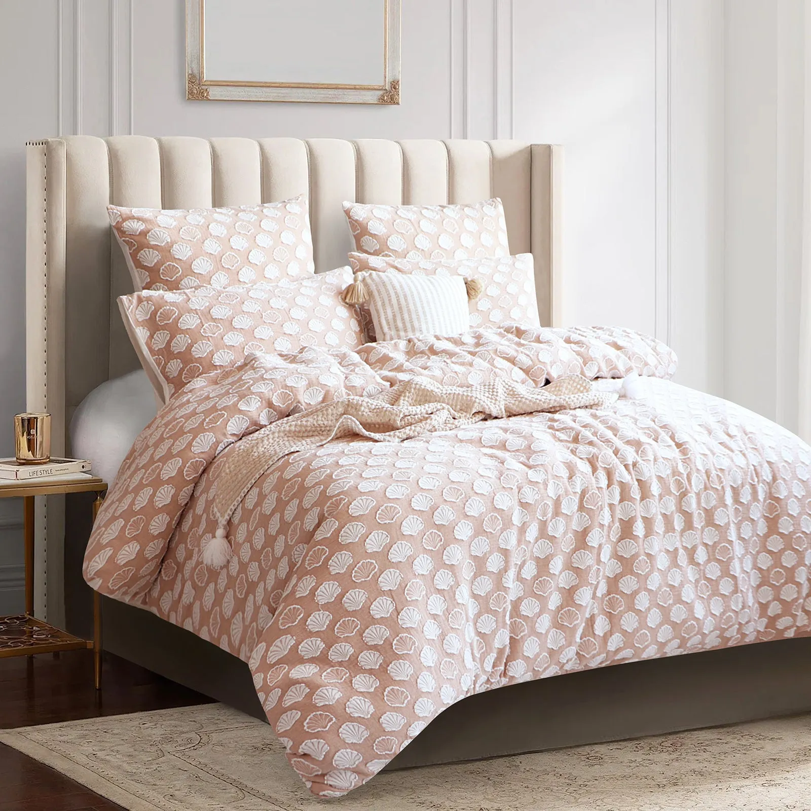 Renee Taylor Ariel Chenille Tufted Jacquard Quilt Cover Set