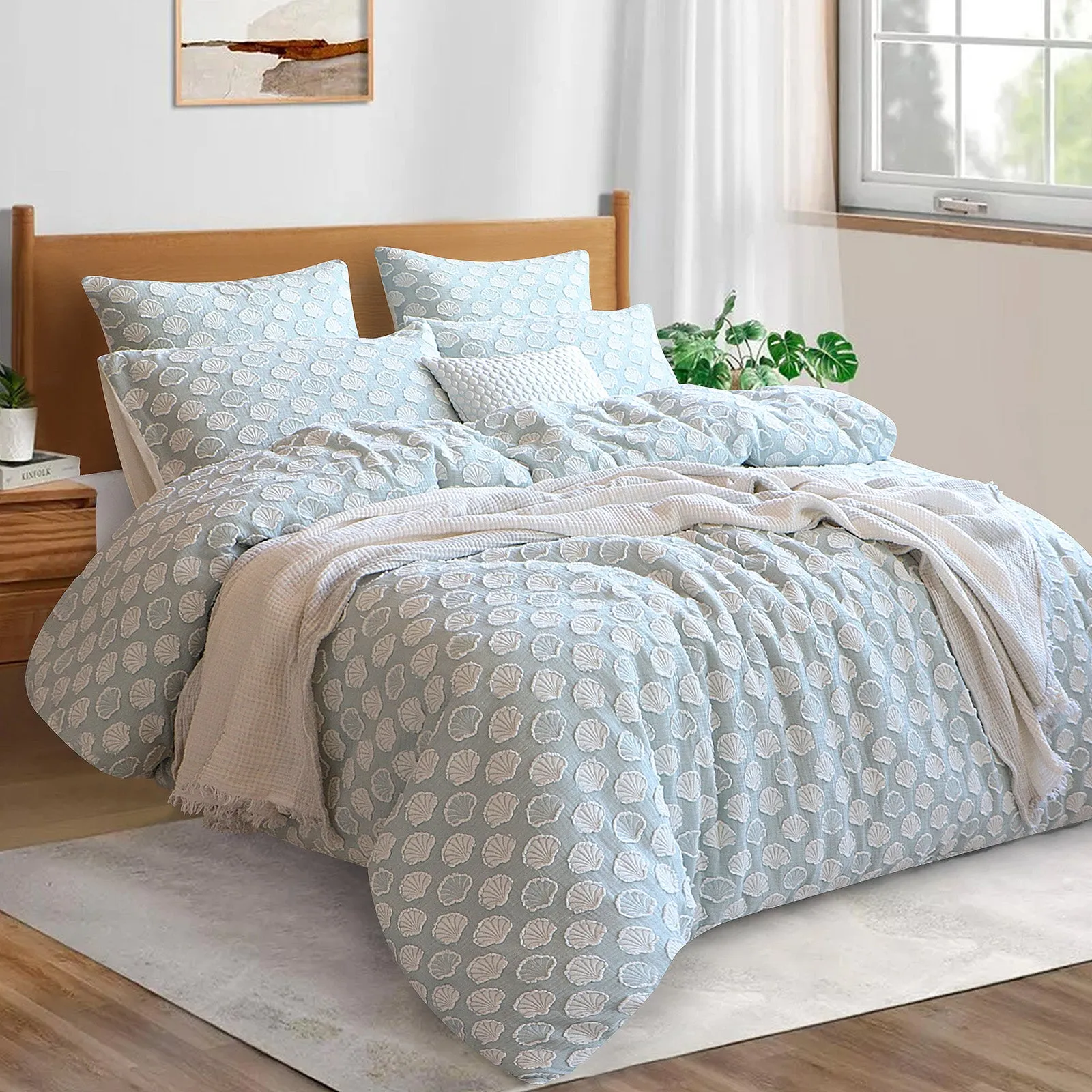 Renee Taylor Coralium Chenille Tufted Jacquard Quilt Cover Set