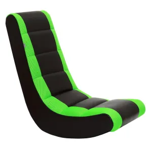 Rocker Gaming Chair by Ebern Designs in Black with Green Stripe! Retails $134 