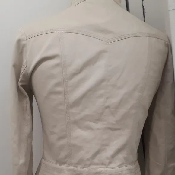Romeo &amp; Juliet Couture Cream Lace trim Crop Jacket Military Victorian blazer