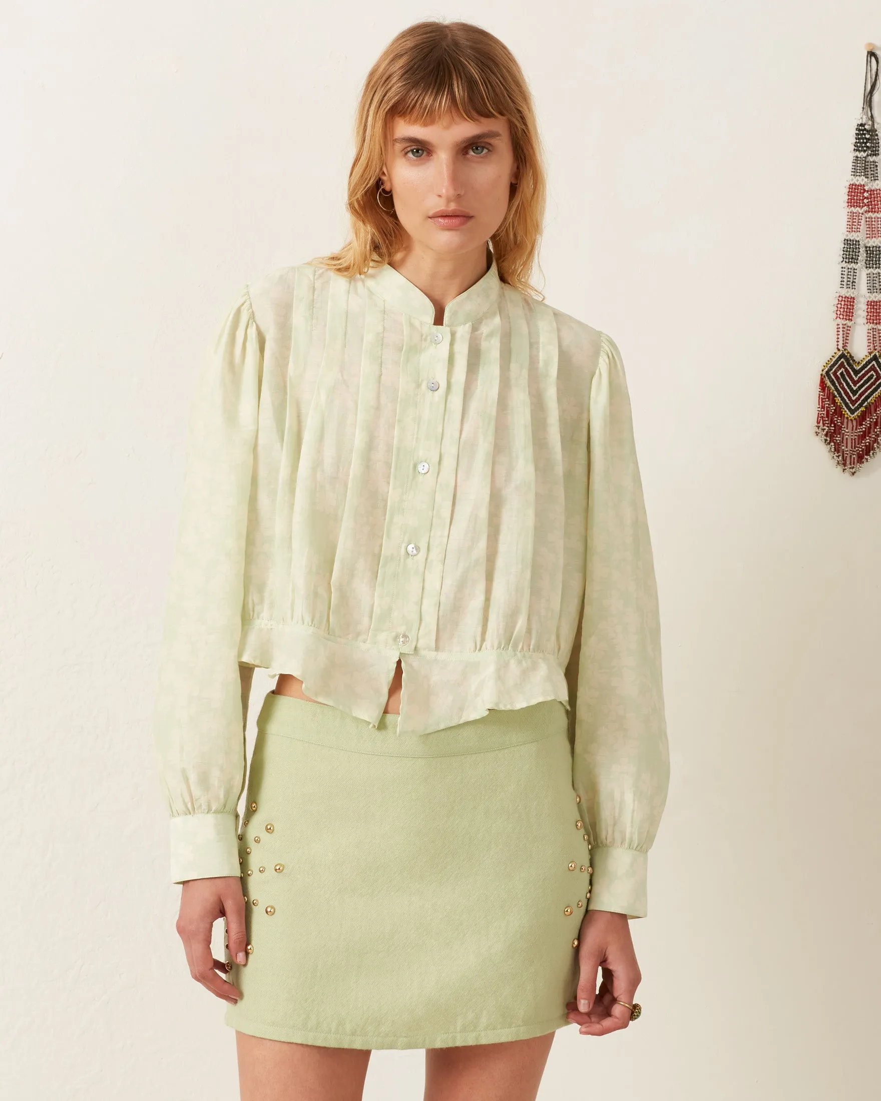 Ryland Celadon Clover Shirt