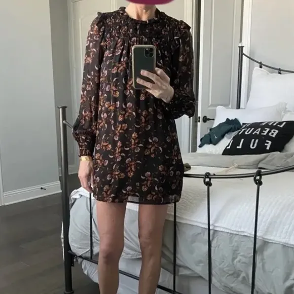 Sanctuary Printed Run Wild Shift Mini Dress Boho 10