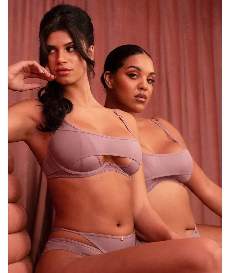 Scantilly Peep Show Brazilian Brief - Dusty Rose