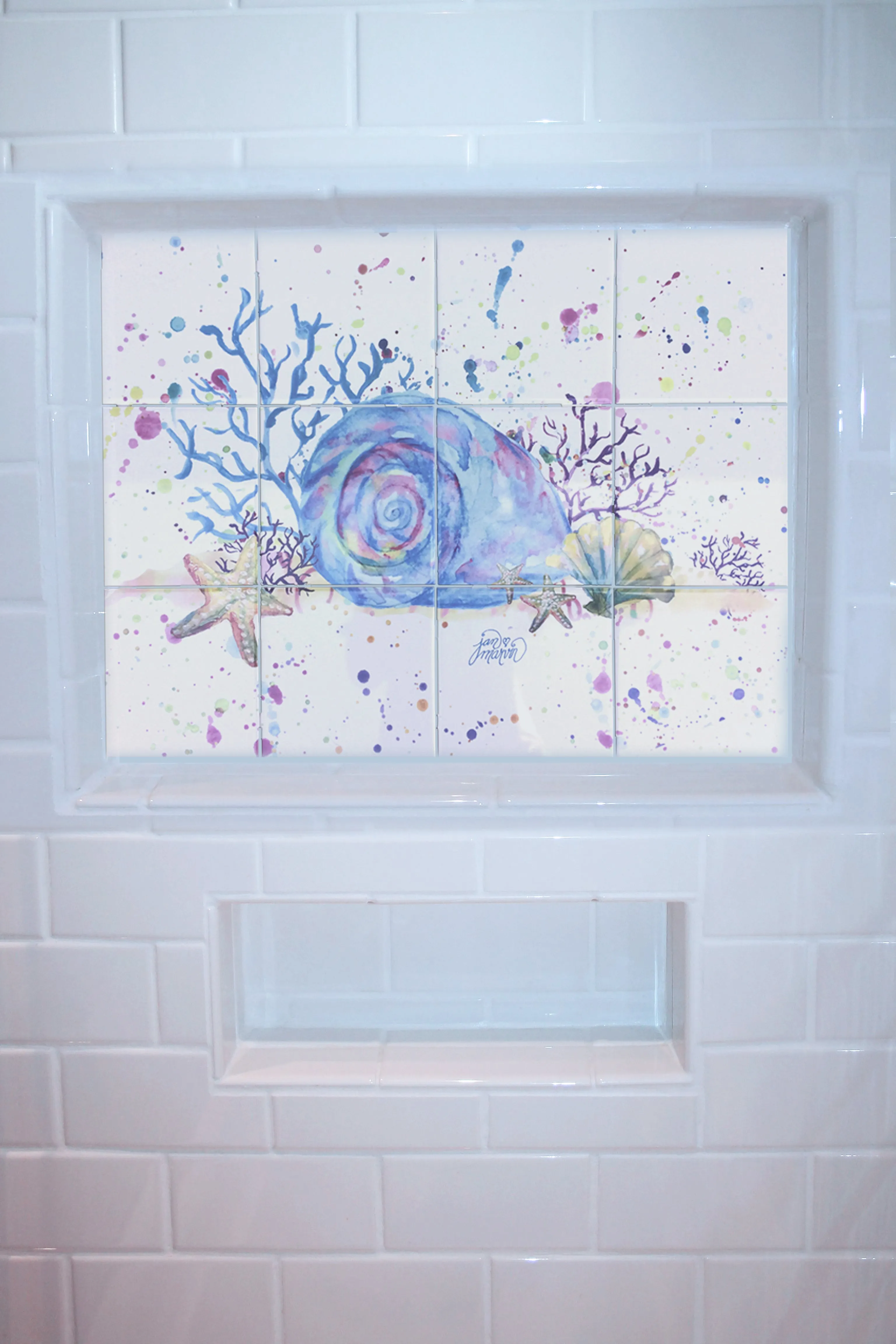 Seashell & Coral Tile Mural, High Quality (won't fade), Indoor or Outdoor, Beach Wall Tiles, Backsplash, Shower, Mosaic