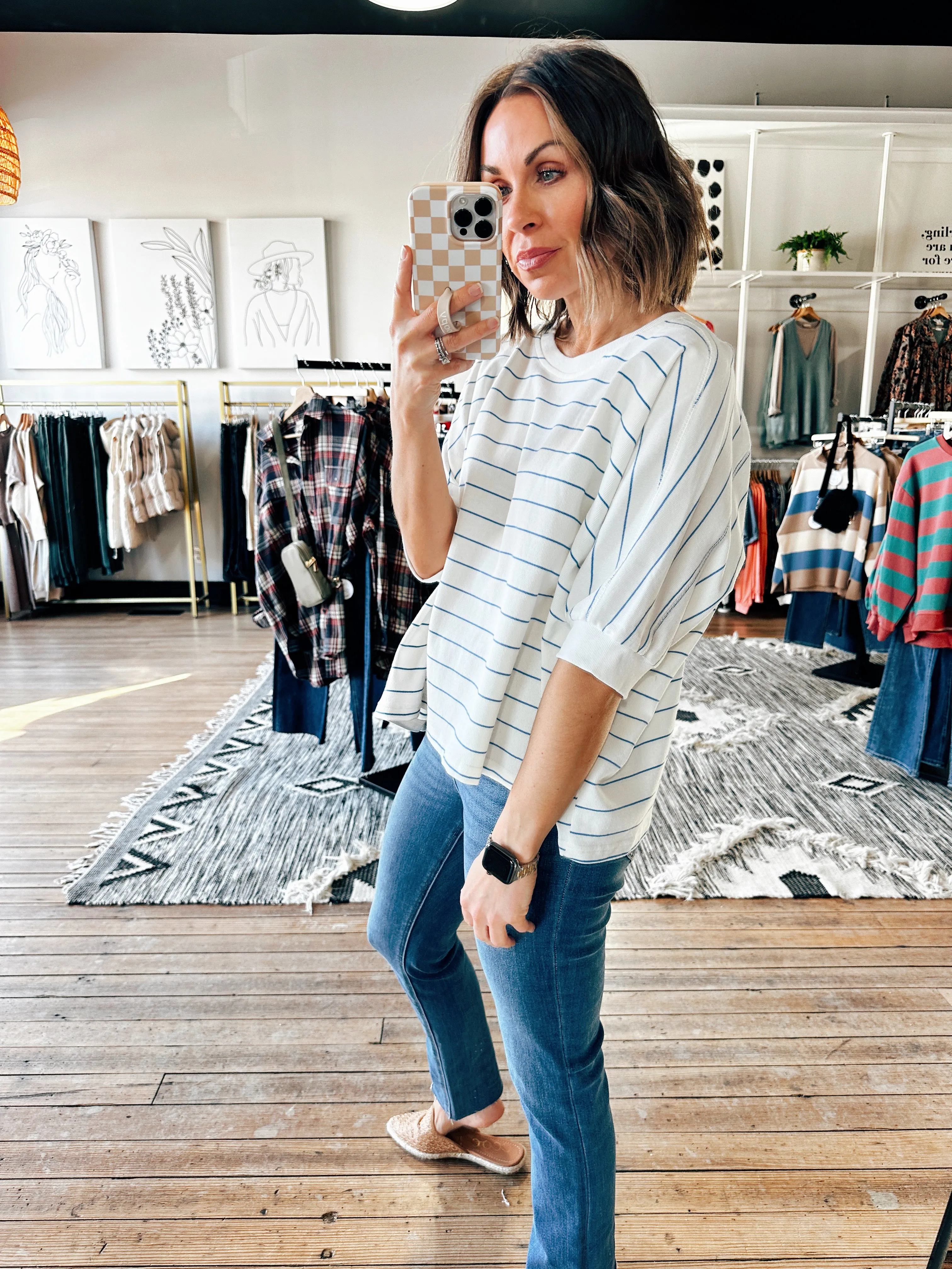 Seaside Striped Dolman Knit Top-2 Colors
