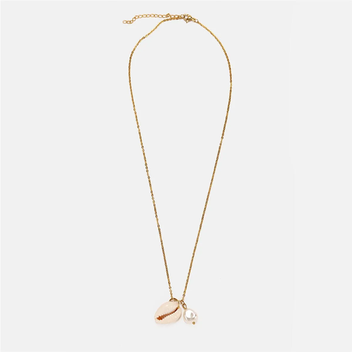 Shell & Pearl 18K Gold-Plated Pendant Necklace