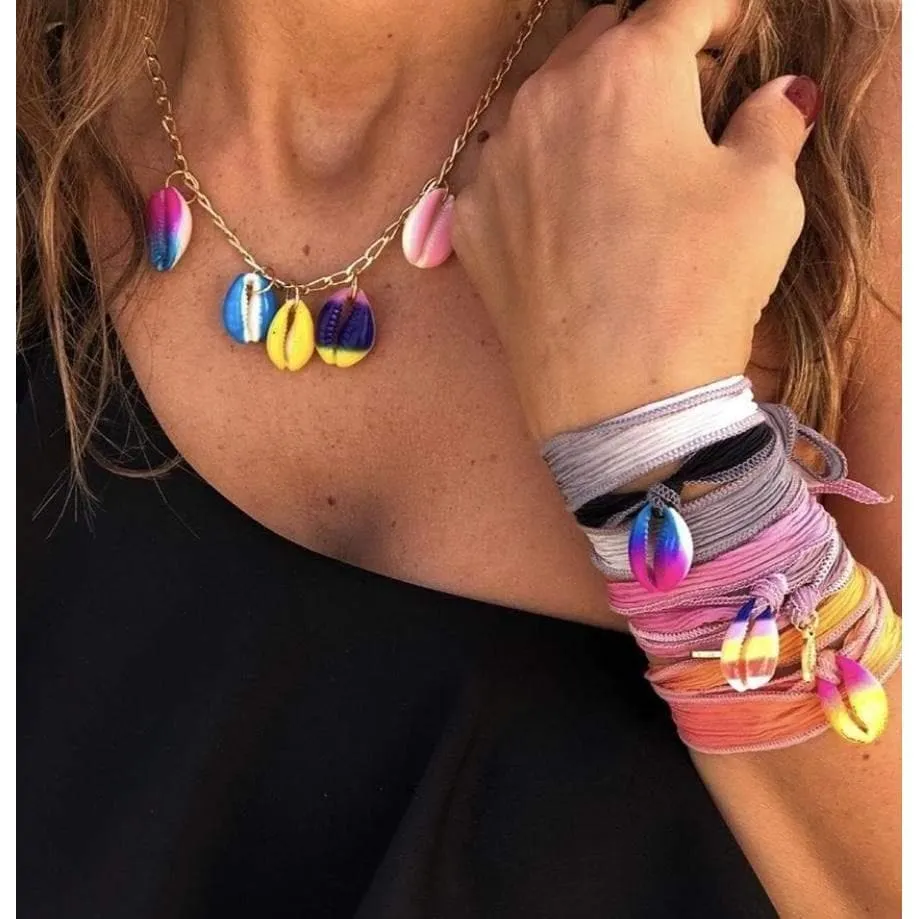 Shell Silk Wrap Bracelet