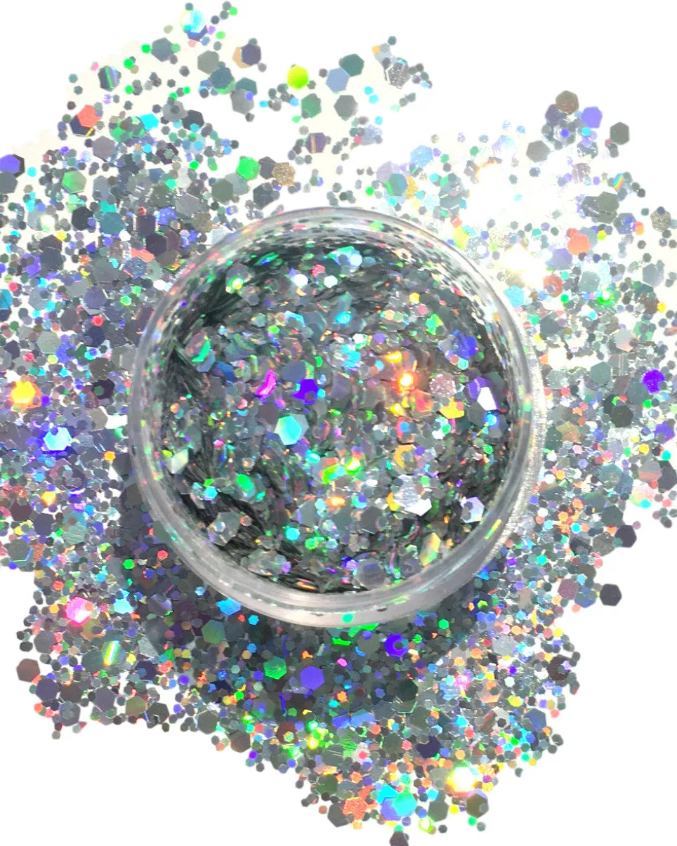 Silver Chunk Body and Face Festival Glitter