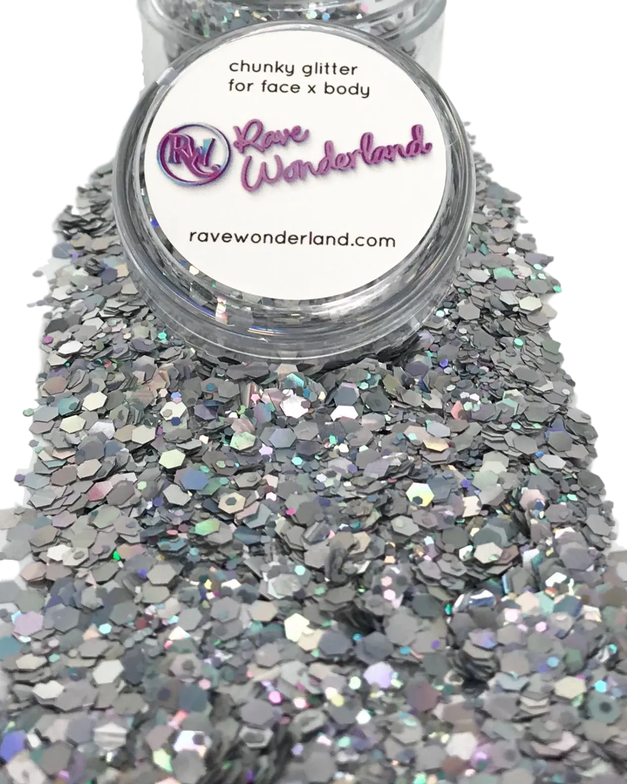 Silver Chunk Body and Face Festival Glitter
