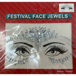Silver Rays Diamante Face Jewels