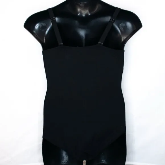 Simone Perele Lace Trim Bodysuit Womens 38 D 38D Black One Piece Underwire QQ14X