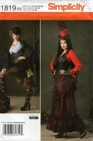 Simplicity 1819 THERESA LAQUEY Womens Victorian Steampunk Costume Out Of Print Sewing Pattern Size 14 - 22 UNCUT Factory Folded