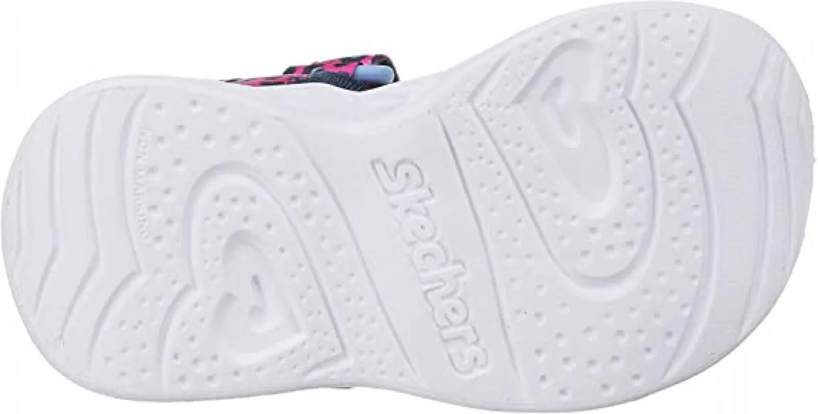 Skechers Girls' Lifestyle Lights Heart Savvy Cat Sandal Hot Pink / Blue 2