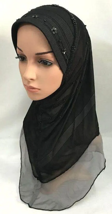 Slip-on LightWeight Double-Mesh-layered Muslim Hijab Islamic Scarf Shawls