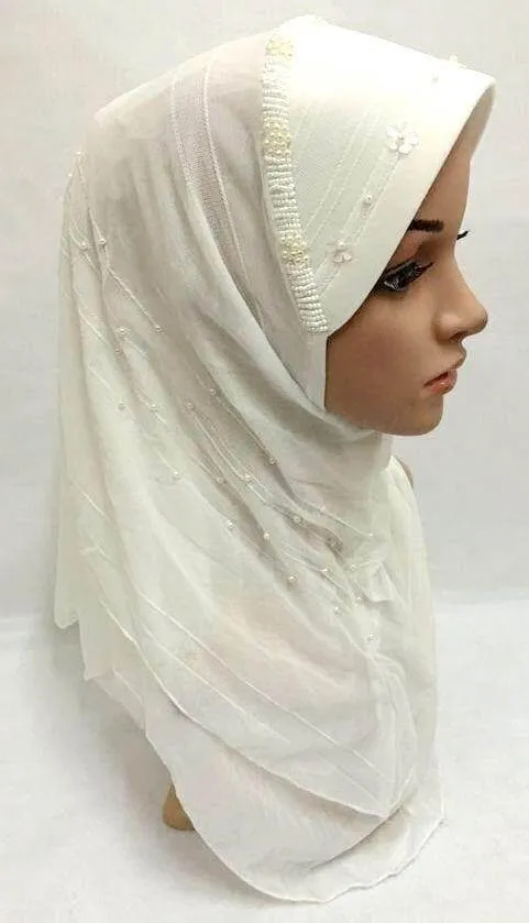 Slip-on LightWeight Double-Mesh-layered Muslim Hijab Islamic Scarf Shawls